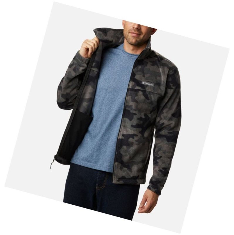 Kurtki Columbia Steens Mountain Printed Fleece Męskie Czarne Camo | 92SXWNALQ