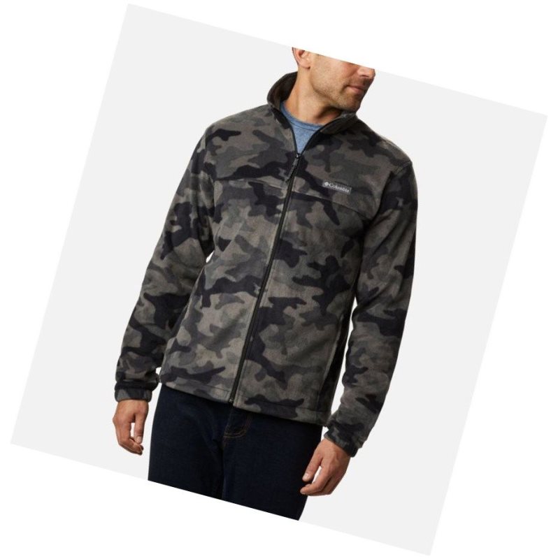 Kurtki Columbia Steens Mountain Printed Fleece Męskie Czarne Camo | 92SXWNALQ