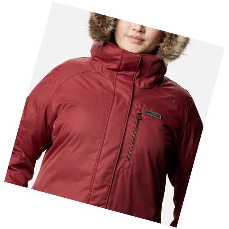 Kurtki Columbia Suttle Mountain Long Insulated Plus Size Damskie Czerwone | 72GODXQEK