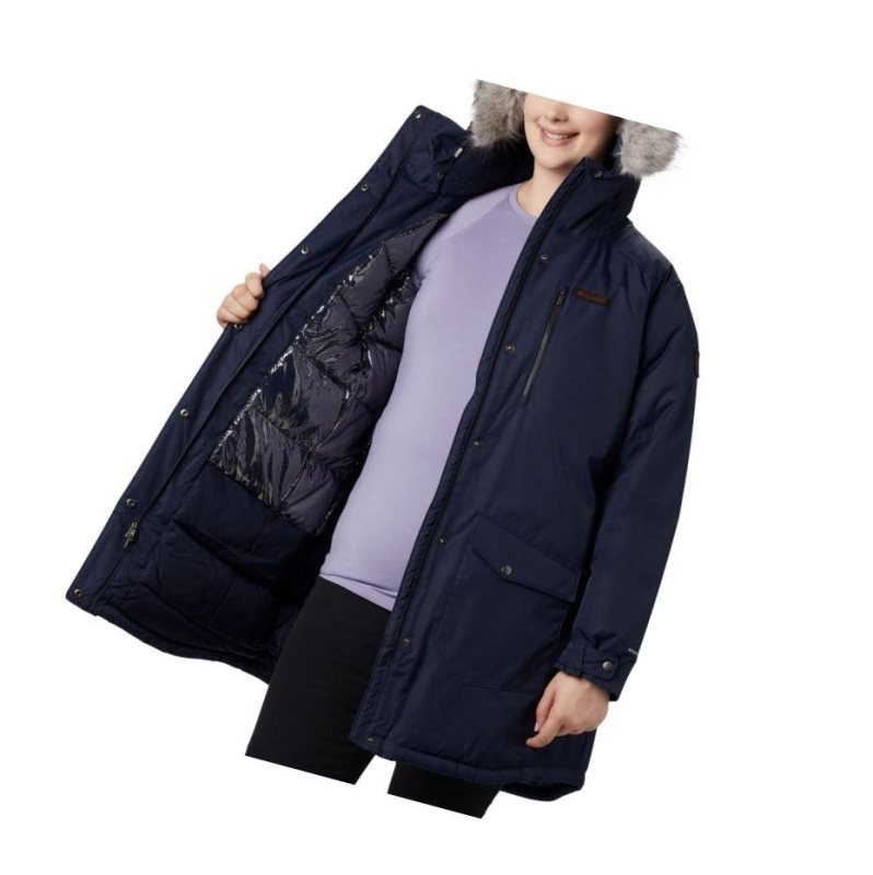 Kurtki Columbia Suttle Mountain Long Insulated Plus Size Damskie Granatowe | 61FOGUQIV