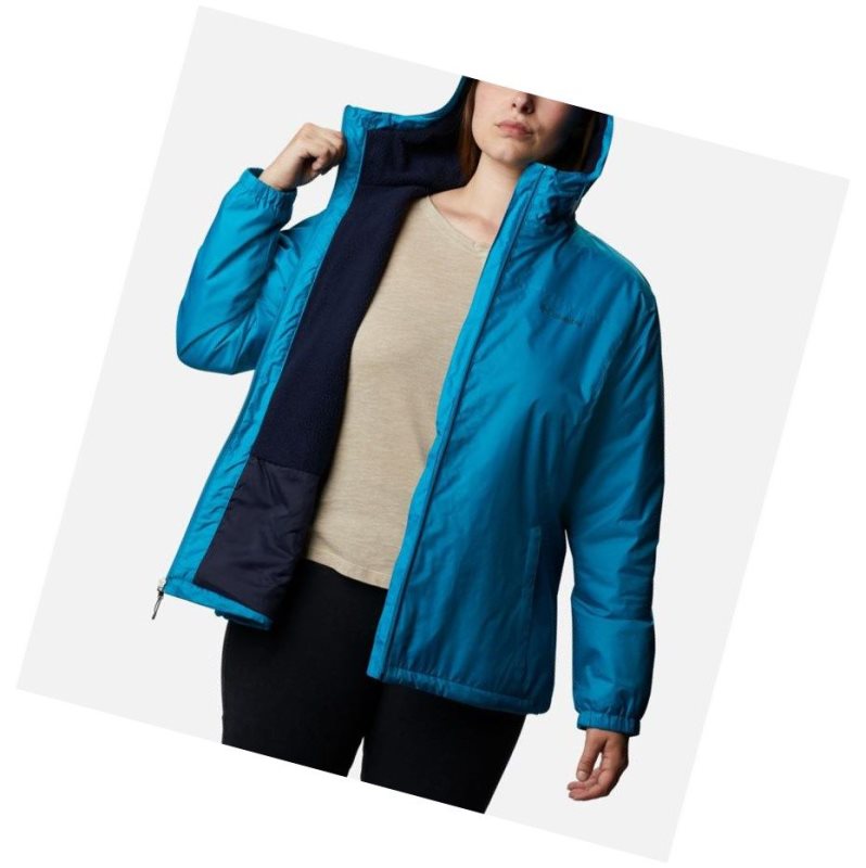 Kurtki Columbia Switchback Sherpa Lined Plus Size Damskie Niebieskie | 80BCLPGES