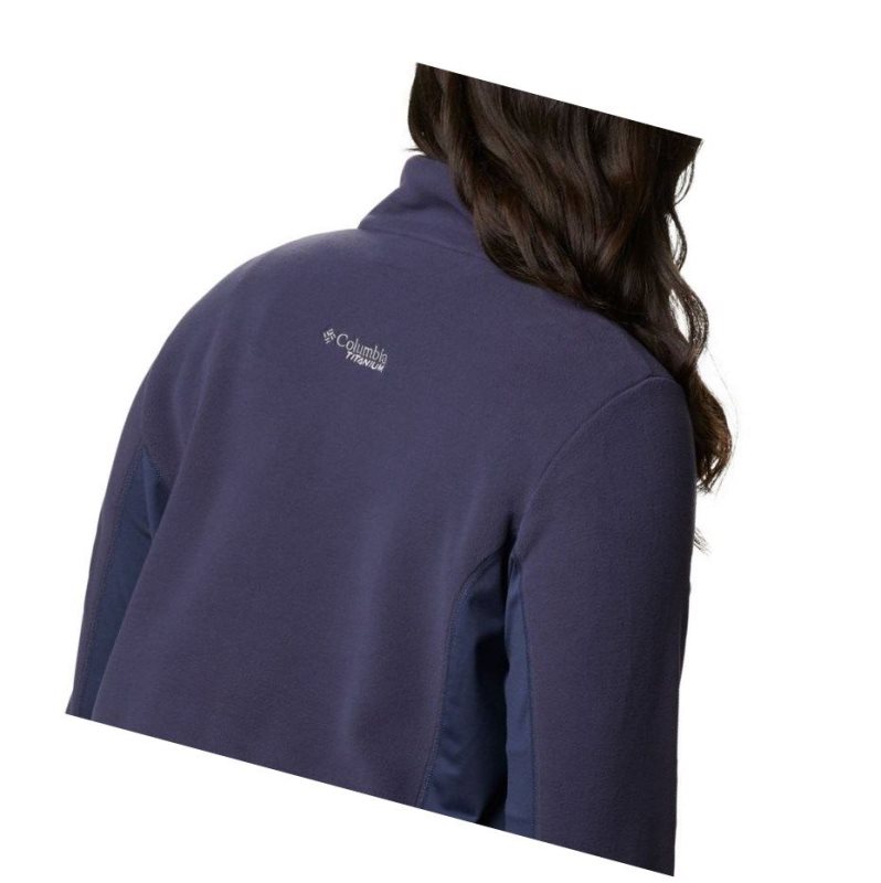 Kurtki Columbia Titan Pass II 2.0 Fleece Plus Size Damskie Granatowe Szare | 59KNFXQYS