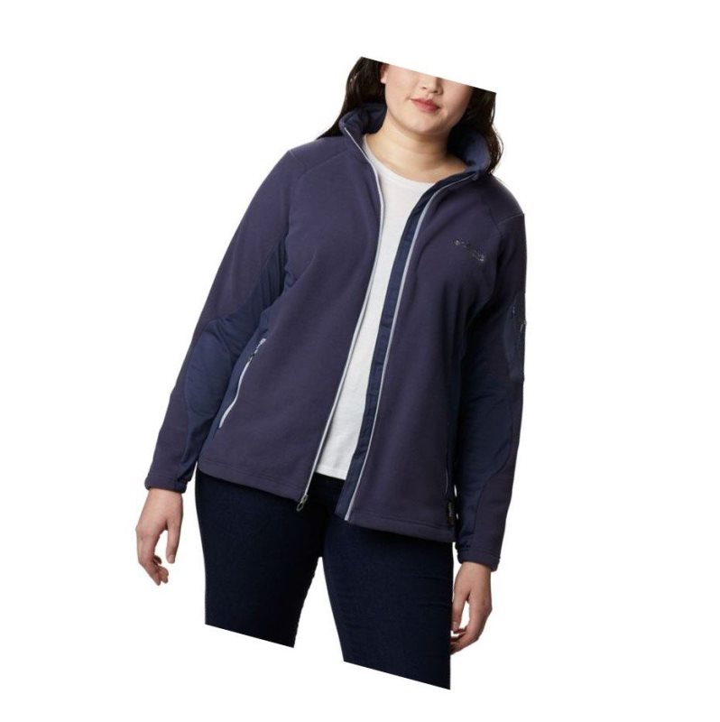 Kurtki Columbia Titan Pass II 2.0 Fleece Plus Size Damskie Granatowe Szare | 59KNFXQYS