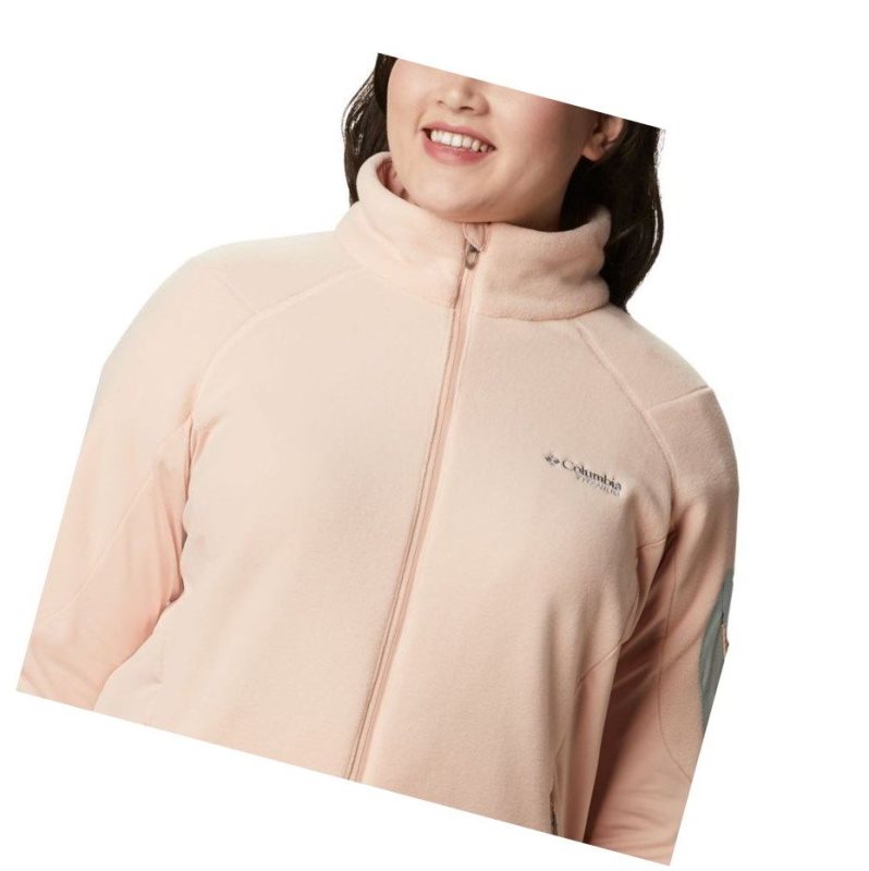 Kurtki Columbia Titan Pass II 2.0 Fleece Plus Size Damskie Różowe | 95GJOXQMY