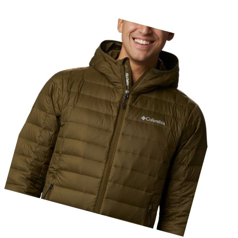 Kurtki Columbia Voodoo Falls 590 TurboDown Hooded Puffer Męskie Oliwkowe | 54EPQYBFD