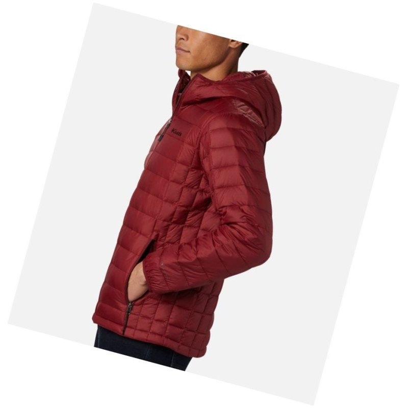 Kurtki Columbia Voodoo Falls 590 TurboDown Hooded Puffer Męskie Czerwone | 92CLQZNWX