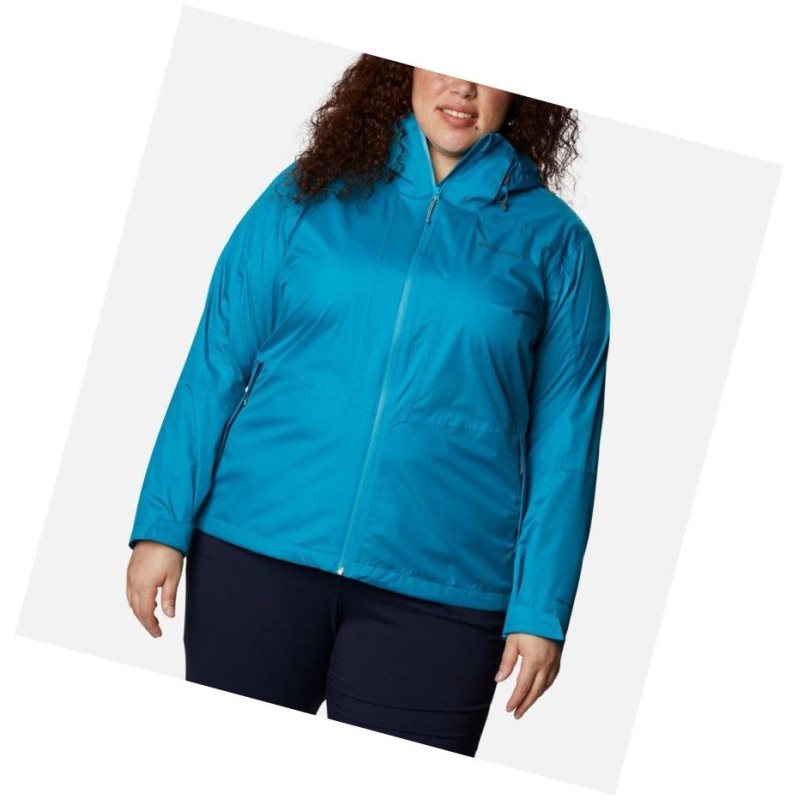 Kurtki Columbia Windgates Plus Size Damskie Niebieskie | 14SZAVJCW