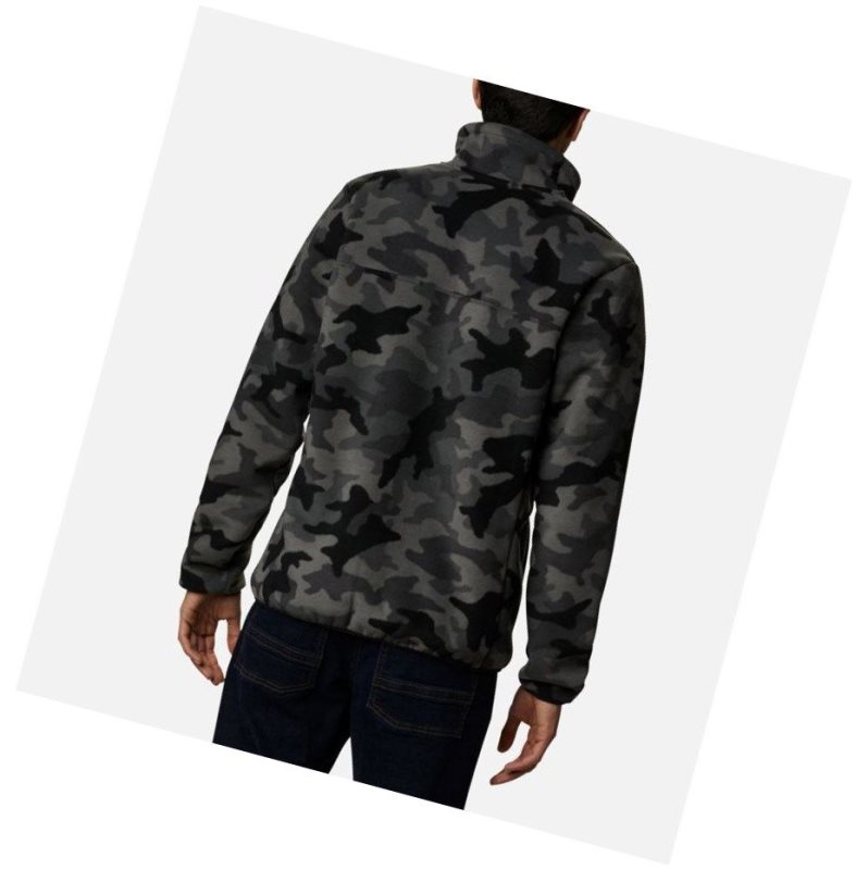 Kurtki Columbia Winter Pass Full Zip Fleece Męskie Czarne Camo | 81ISKDHGT