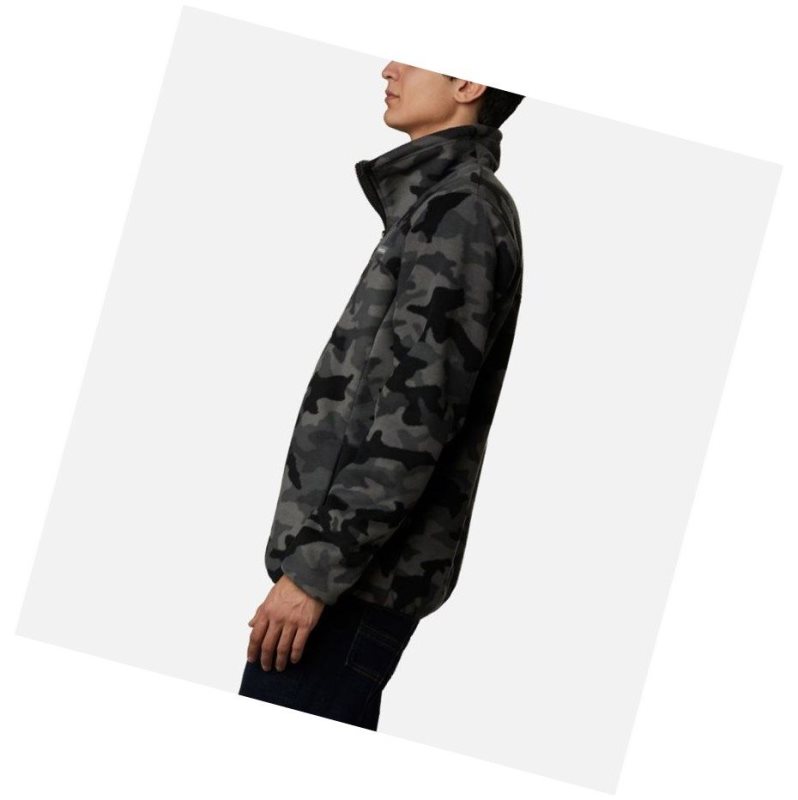 Kurtki Columbia Winter Pass Full Zip Fleece Męskie Czarne Camo | 81ISKDHGT