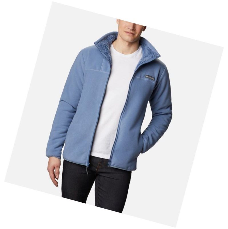 Kurtki Columbia Winter Pass Full Zip Fleece Męskie Szare Niebieskie | 89DEXCSLR