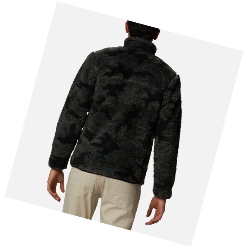 Kurtki Columbia Winter Pass Printed Full Zip Fleece Męskie Czarne Camo | 36ZIWQOJT