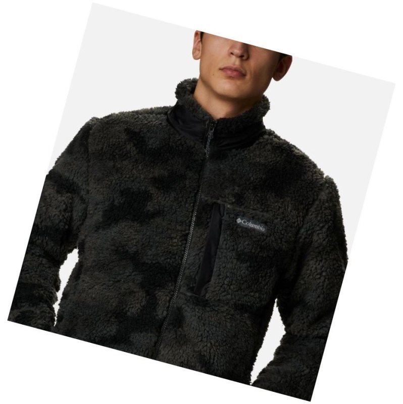 Kurtki Columbia Winter Pass Printed Full Zip Fleece Męskie Czarne Camo | 36ZIWQOJT