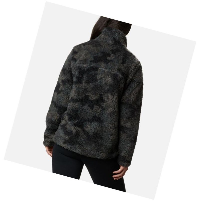 Kurtki Columbia Winter Pass Sherpa Full Zip Damskie Czarne Camo | 67KOMEQAU