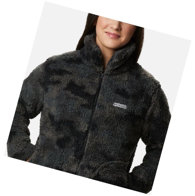 Kurtki Columbia Winter Pass Sherpa Full Zip Damskie Czarne Camo | 67KOMEQAU