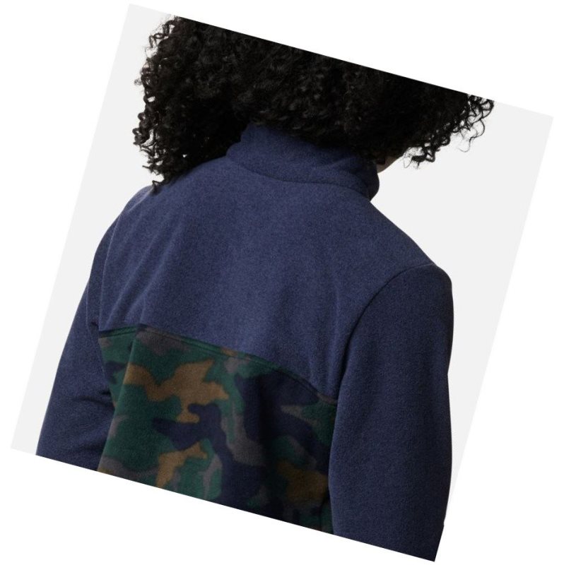 Pulower Columbia Benton Springs Printed Half Snap Fleece Damskie Granatowe Camo | 70JMUOCRS