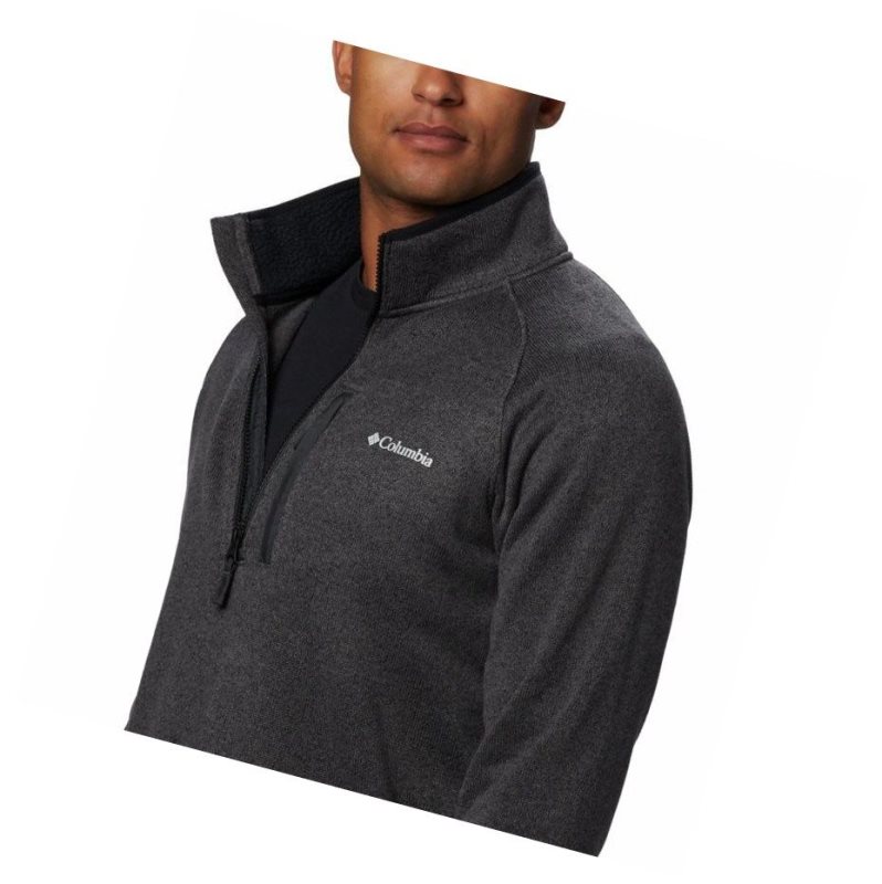 Pulower Columbia Canyon Point Half-Zip Fleece Męskie Czarne | 71BMVJKPF