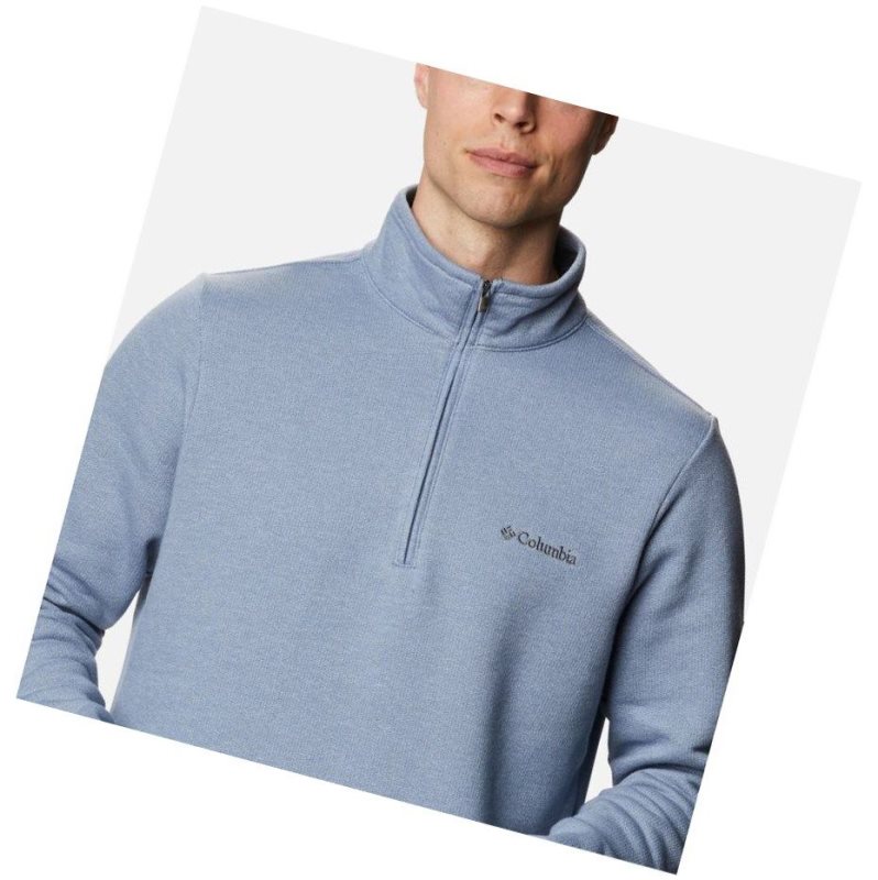 Pulower Columbia Great Hart Mountain III Half Zip Fleece Męskie Szare Niebieskie | 48FVZHOIL