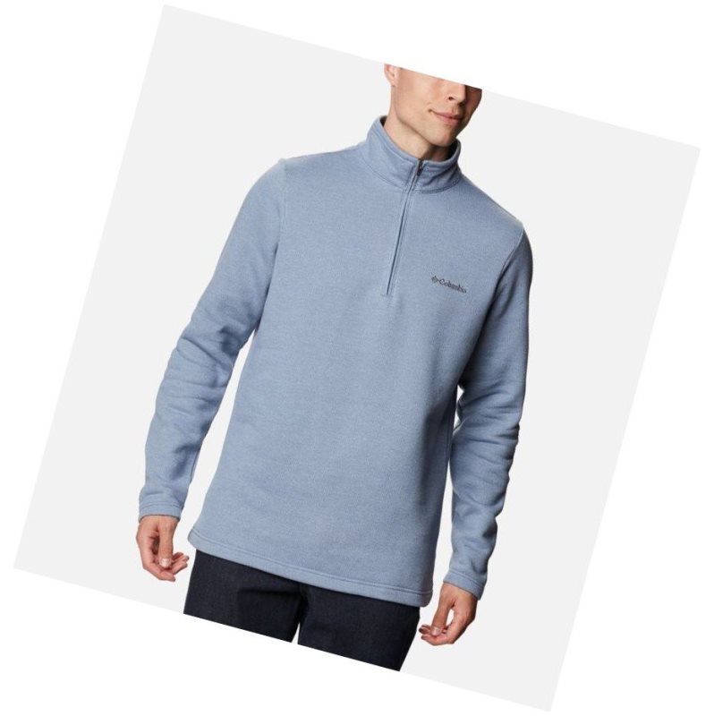 Pulower Columbia Great Hart Mountain III Half Zip Fleece Męskie Szare Niebieskie | 48FVZHOIL