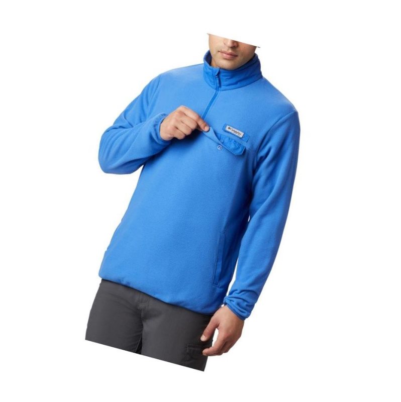 Pulower Columbia Harborside II Fleece Męskie Niebieskie | 79YRWQJEL