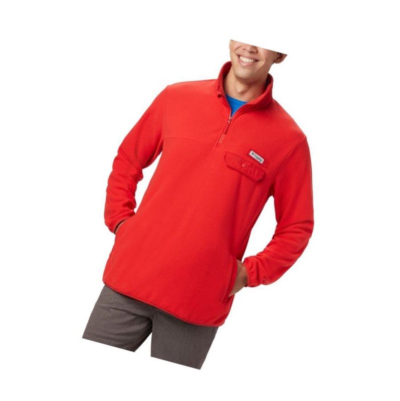 Pulower Columbia Harborside II Fleece Męskie Czerwone | 68OHKBNAV