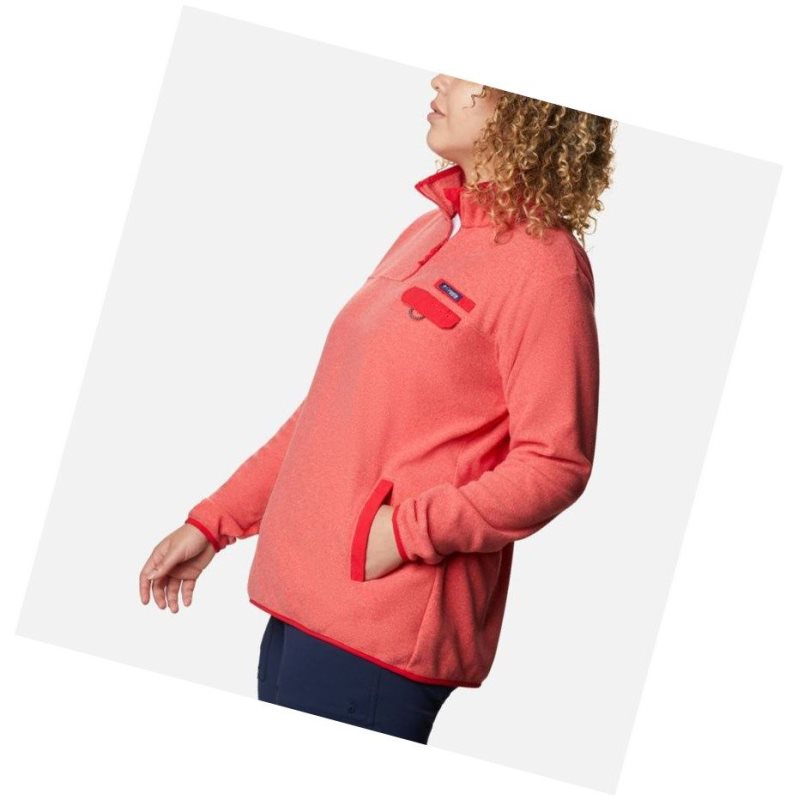 Pulower Columbia Harborside II Fleece Plus Size Damskie Czerwone | 63DSTPCVO