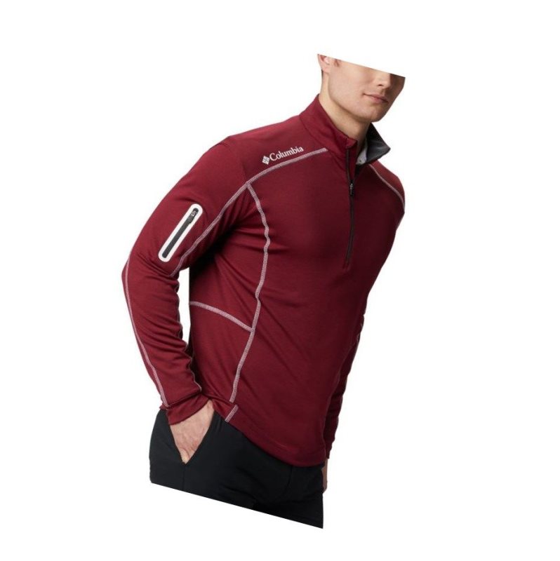 Pulower Columbia Omni-Wick Shotgun Quarter-Zip Męskie Ciemny Czerwone | 19CGHJOZN