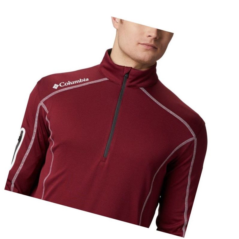 Pulower Columbia Omni-Wick Shotgun Quarter-Zip Męskie Ciemny Czerwone | 19CGHJOZN