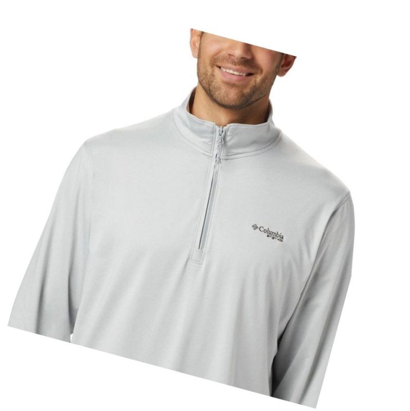 Pulower Columbia PFG Slack Tide 1/4 Zip Big Męskie Szare | 51ECIOTMQ