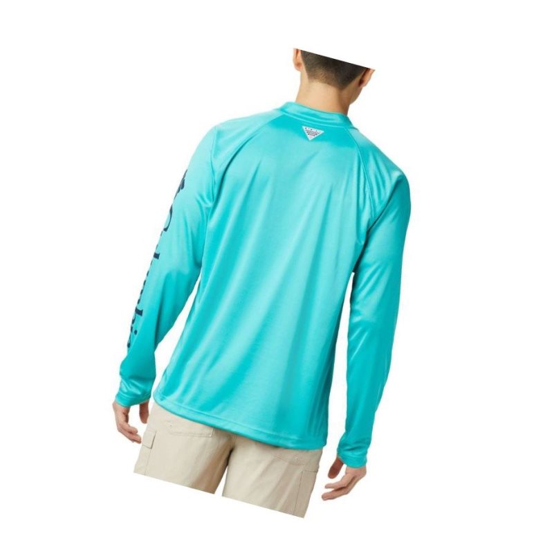 Pulower Columbia PFG Terminal Tackle 1/4 Zip Big Męskie Głęboka Turkusowe Granatowe | 83PEYTDWM