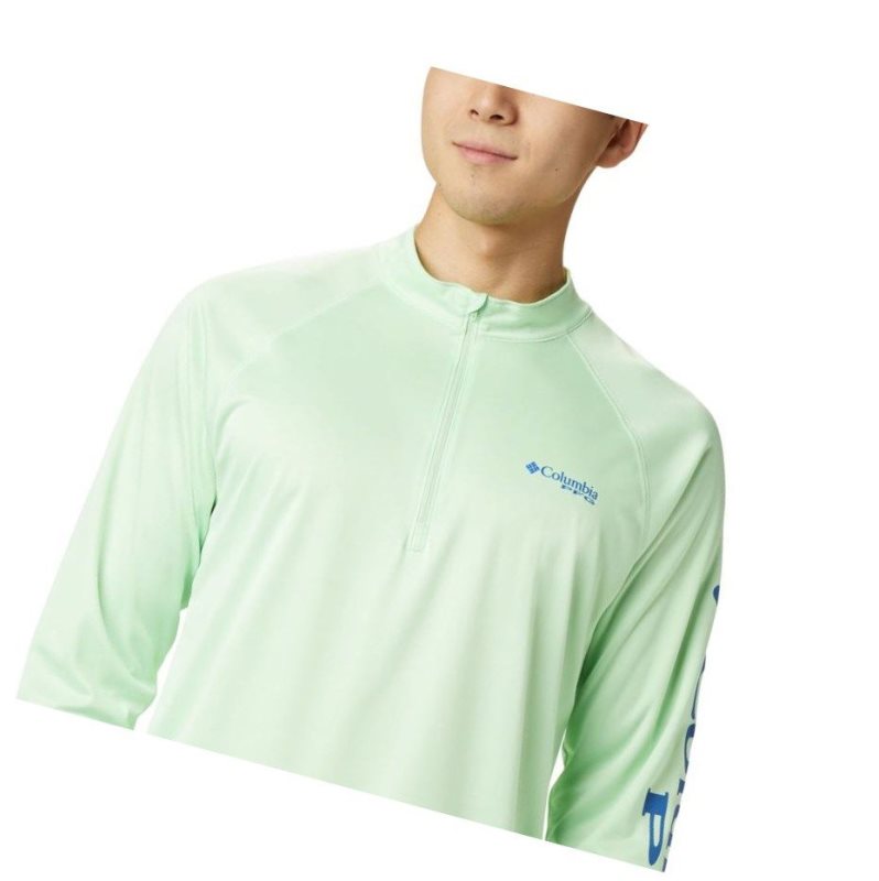 Pulower Columbia PFG Terminal Tackle 1/4 Zip Męskie Zielone | 41JNCXWQU