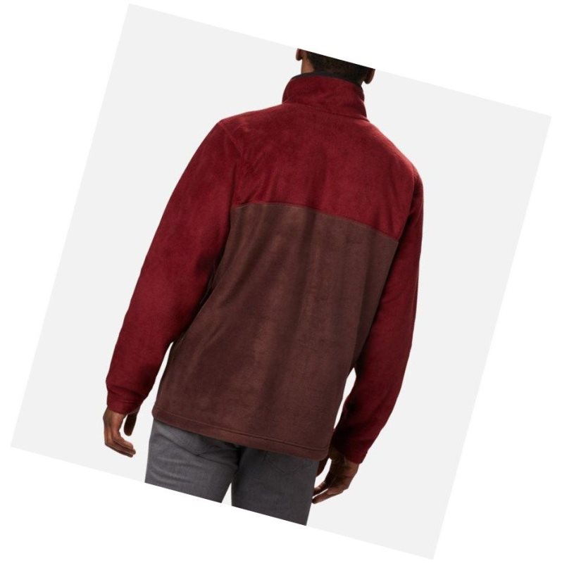 Pulower Columbia Steens Mountain Half Snap Fleece Męskie Czerwone Czarne | 43SRYHVMQ