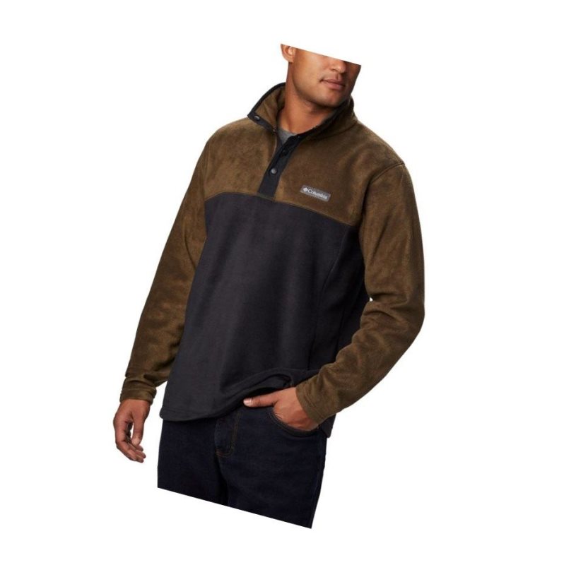 Pulower Columbia Steens Mountain Half Snap Fleece Męskie Czarne Oliwkowe | 94FKNTECB