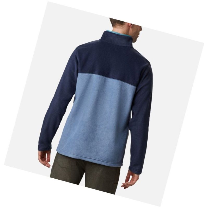 Pulower Columbia Steens Mountain Half Snap Fleece Męskie Niebieskie Szare Granatowe Niebieskie | 16HQRANZG