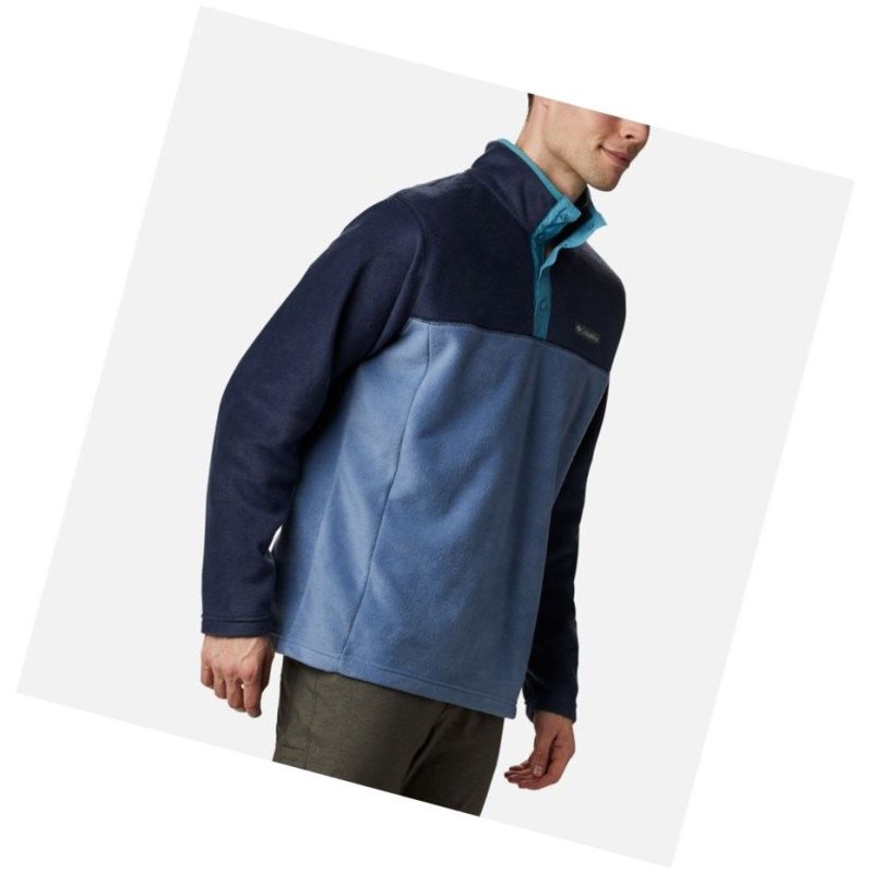 Pulower Columbia Steens Mountain Half Snap Fleece Męskie Niebieskie Szare Granatowe Niebieskie | 16HQRANZG