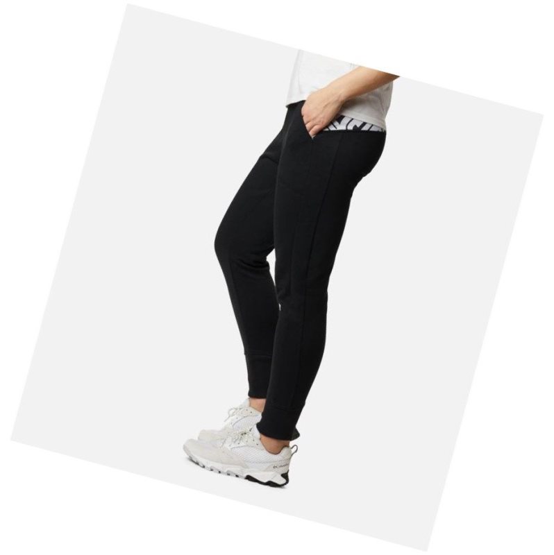 Spodnie Columbia Lodge Knit Jogger Damskie Czarne Białe | 53WEMBXPR